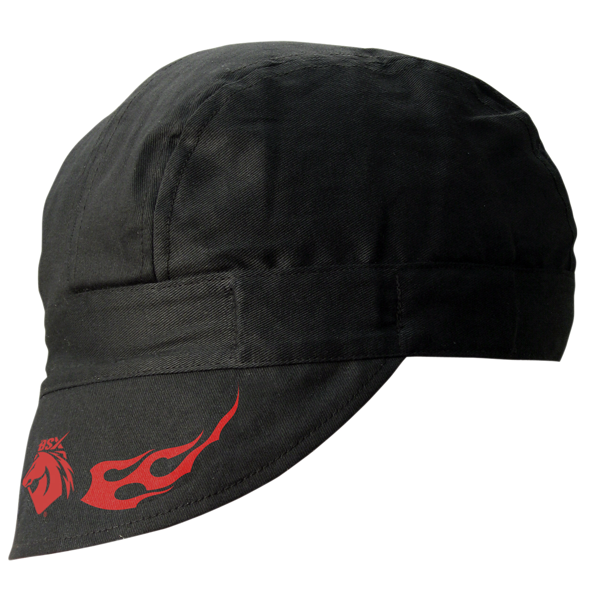 BSX BLACK - RED FLAME LOGO ARMORCAP WELDING CAP